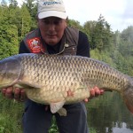 Jason Williams had this stunning 36lb common carp on a white deer hair mixer.